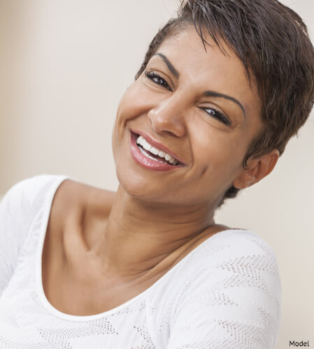 Mature woman laughing