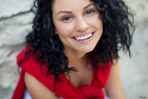 Woman with smooth skin and a smile