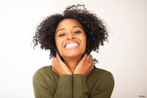 Woman very happy about her facial and chemical peel
