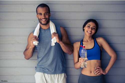 Couple that just finished a workout