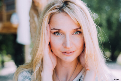 Woman starring at the camera